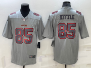 Wholesale Men's San Francisco 49ers #85 George Kittle Grey Atmosphere Fashion 2022 Vapor Untouchable Stitched Limited Jersey