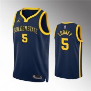 Wholesale Cheap Men's Golden State Warriors #5 Kevon Looney Navy Statement EditionStitched Jersey