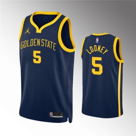 Wholesale Cheap Men\'s Golden State Warriors #5 Kevon Looney Navy Statement EditionStitched Jersey