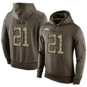 Wholesale Cheap NFL Men\'s Nike Denver Broncos #21 Aqib Talib Stitched Green Olive Salute To Service KO Performance Hoodie