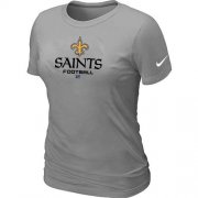 Wholesale Cheap Women's Nike New Orleans Saints Critical Victory NFL T-Shirt Light Grey