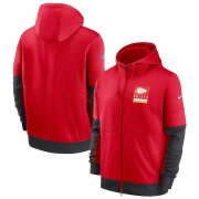 Wholesale Cheap Kansas City Chiefs Nike Sideline Impact Lockup Performance Full-Zip Hoodie Red