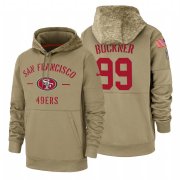 Wholesale Cheap San Francisco 49ers #99 Deforest Buckner Nike Tan 2019 Salute To Service Name & Number Sideline Therma Pullover Hoodie