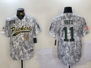 Cheap Men's Green Bay Packers #11 Jayden Reed 2024 Arctic Camo Salute To Service Stitched Baseball Jerseys