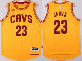 Wholesale Cheap Cleveland Cavaliers #23 LeBron James Revolution 30 Swingman 2014 New Yellow Jersey