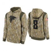 Wholesale Cheap Men's Atlanta Falcons #8 Kyle Pitts Camo 2021 Salute To Service Therma Performance Pullover Hoodie