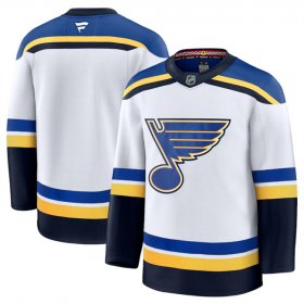 Men\'s St. Louis Blues Blank White 2024-25 Away Stitched Hockey Jersey