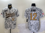 Cheap Men's New Orleans Saints #12 Chris Olave Arctic Camo 2024 Salute to Service Stitched Baseball Jerseys