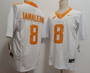 Cheap Men's Tennessee Volunteers #8 Nico Iamaleava White FUSE College Stitched Jersey