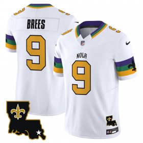 Cheap Men\'s New Orleans Saints #9 Drew Brees White 2024 F.U.S.E. Vapor Limited Stitched Jersey