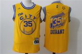 Wholesale Cheap Men's Golden State Warriors #35 Kevin Durant Yellow 2015-16 Retro Revolution 30 Swingman Basketball Jersey