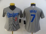 Wholesale Cheap Women's Los Angeles Dodgers #7 Julio Urias Grey Stitched MLB Cool Base Nike Jersey