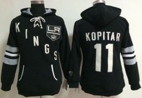 Wholesale Cheap Los Angeles Kings #11 Anze Kopitar Black Women\'s Old Time Heidi NHL Hoodie