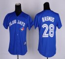 Wholesale Cheap Blue Jays #28 Colby Rasmus Blue Women's Fashion Stitched MLB Jersey