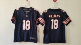 Cheap Women\'s Chicago Bears #18 Caleb Williams Navy 2024 Draft F.U.S.E. Vapor Football Stitched Jersey(Run Small)