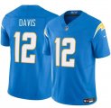 Cheap Men's Los Angeles Chargers #12 Derius Davis Blue 2024 F.U.S.E. Vapor Limited Football Stitched Jersey