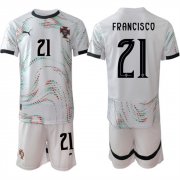 Cheap Men's Portugal Team #21 Francisco 2025 White Away Soccer Jersey Suit