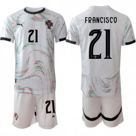 Cheap Men\'s Portugal Team #21 Francisco 2025 White Away Soccer Jersey Suit