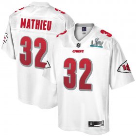 Wholesale Cheap Men\'s Kansas City Chiefs #32 Tyrann Mathieu NFL Pro Line White Super Bowl LIV Champions Jersey