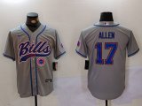 Cheap Men's Buffalo Bills #17 Josh Allen Grey Team Cool Base Stitched Baseball Jerseys