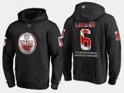 Wholesale Cheap Oilers #6 Adam Larsson NHL Banner Wave Usa Flag Black Hoodie