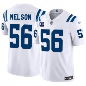 Cheap Men\'s Indianapolis Colts #56 Quenton Nelson White 2024 F.U.S.E. With 4-Star C Patch Vapor Limited Stitched Football Jersey