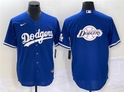 Wholesale Cheap Men's Los Angeles Dodgers Blue Team Big Logo Cool Base Stitched Baseball Jersey