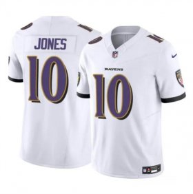 Cheap Men\'s Baltimore Ravens #10 Emory Jones White 2023 F.U.S.E Vapor Limited Football Jersey