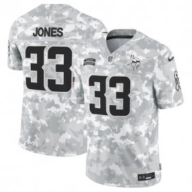 Men\'s Minnesota Vikings #33 Aaron Jones 2024 F.U.S.E Arctic Camo Salute To Service Limited Stitched Football Jersey