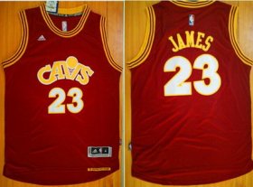 Wholesale Cheap Men\'s Cleveland Cavaliers #23 LeBron James Revolution 30 Swingman 2015-16 Retro Red Jersey