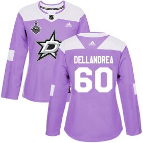 Cheap Adidas Stars #60 Ty Dellandrea Purple Authentic Fights Cancer Women\'s 2020 Stanley Cup Final Stitched NHL Jersey