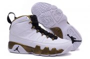 Wholesale Cheap Womens Air Jordan 9 statue White/gold