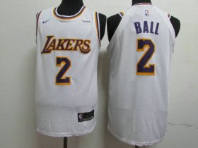 Wholesale Cheap Lakers 2 Lonzo Ball White 2018-19 Nike Authentic Jersey