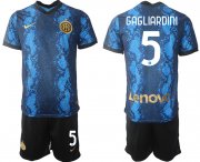 Wholesale Cheap Men 2021-2022 Club Inter Milan home blue 5 Nike Soccer Jersey