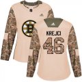 Wholesale Cheap Adidas Bruins #46 David Krejci Camo Authentic 2017 Veterans Day Women's Stitched NHL Jersey