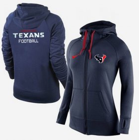 Wholesale Cheap Women\'s Nike Houston Texans Full-Zip Performance Hoodie Dark Blue