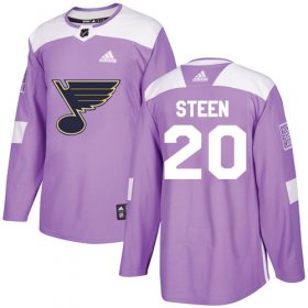 Wholesale Cheap Adidas Blues #20 Alexander Steen Purple Authentic Fights Cancer Stitched NHL Jersey