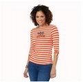 Wholesale Cheap Cleveland Browns Lady Striped Boatneck Three-Quarter Sleeve T-Shirt