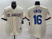 Wholesale Cheap Men's Los Angeles Dodgers #16 Will Smith Cream Stitched Baseball Jersey