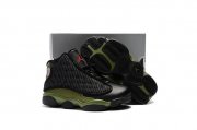 Wholesale Cheap Kids' Air Jordan 13 Olive Shoes Black/Green-red