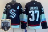 Wholesale Cheap Men's Seattle Kraken #37 Yanni Gourde Navy 2021-22 Season Inaugural Authentic Jersey