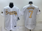 Wholesale Men's Atlanta Braves #7 Dansby Swanson White 2022 All Star Stitched Flex Base Nike Jersey