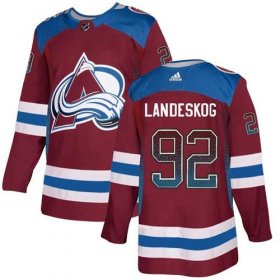 Wholesale Cheap Adidas Avalanche #92 Gabriel Landeskog Burgundy Home Authentic Drift Fashion Stitched NHL Jersey