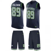 Wholesale Cheap Nike Seahawks #89 Doug Baldwin Steel Blue Team Color Men's Stitched NFL Limited Tank Top Suit Jersey