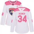 Wholesale Cheap Adidas Panthers #34 James Reimer White/Pink Authentic Fashion Women's Stitched NHL Jersey