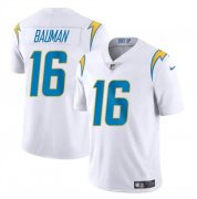 Cheap Men's Los Angeles Chargers #16 Casey Bauman White 2024 Vapor Limited Football Stitched Jersey