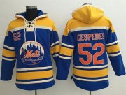 Wholesale Cheap Mets #52 Yoenis Cespedes Blue Sawyer Hooded Sweatshirt MLB Hoodie