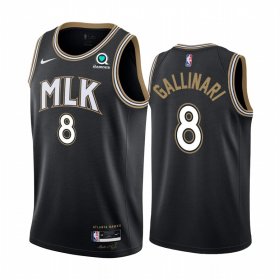 Wholesale Cheap Nike Hawks #8 Danilo Gallinari Black NBA Swingman 2020-21 City Edition Jersey