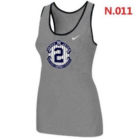 Wholesale Cheap Women\'s Nike New York Yankees #2 Derek Jeter Official Final Season Commemorative Logo Stretch Tank Top Light Grey