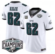 Cheap Men's Philadelphia Eagles #62 Jason Kelce White 2024 NFC Est Champions With 4-Star C Patch F.U.S.E. Vapor Untouchable Limited Stitched Football Jersey